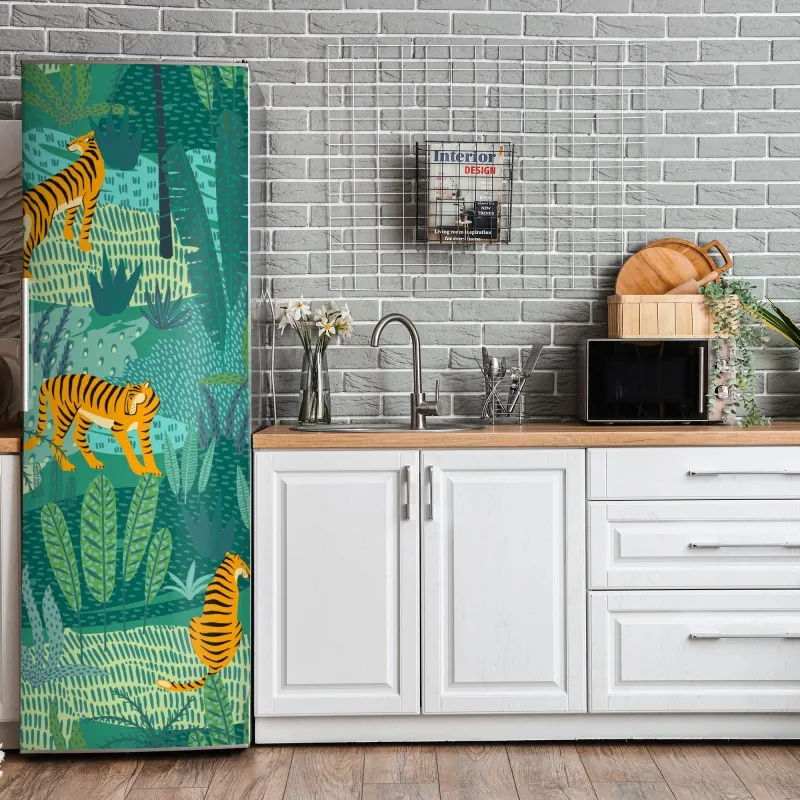 Naklejka na lodówkę gęsta ściana czerwonych róż – Wallissimo®