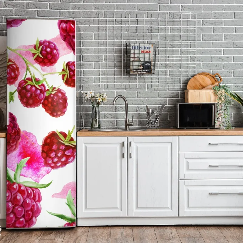 Naklejka na lodówkę luksusowy złoty wzór kwiatowy na granacie – Wallissimo®