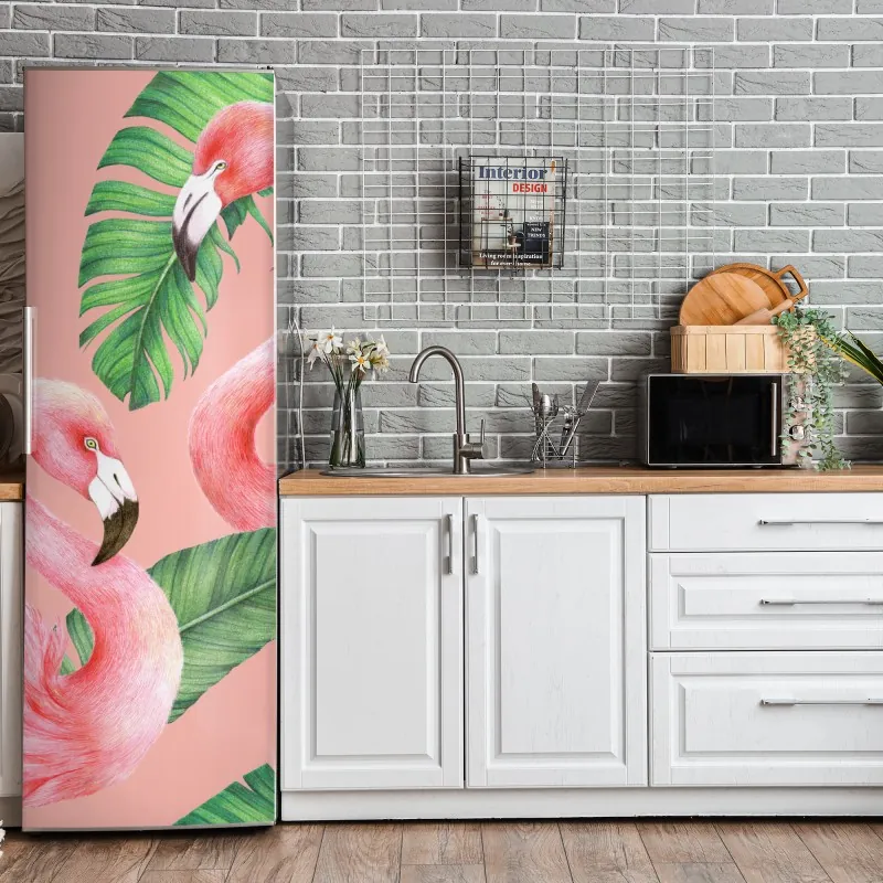 Naklejka na lodówkę elegancki portret w czerwonej sukni – Wallissimo®