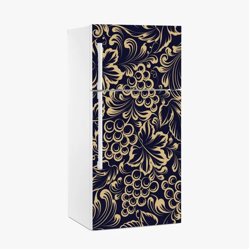 Naklejka na lodówkę tropikalny wzór kwiatowy w różu i turkusie – Wallissimo®