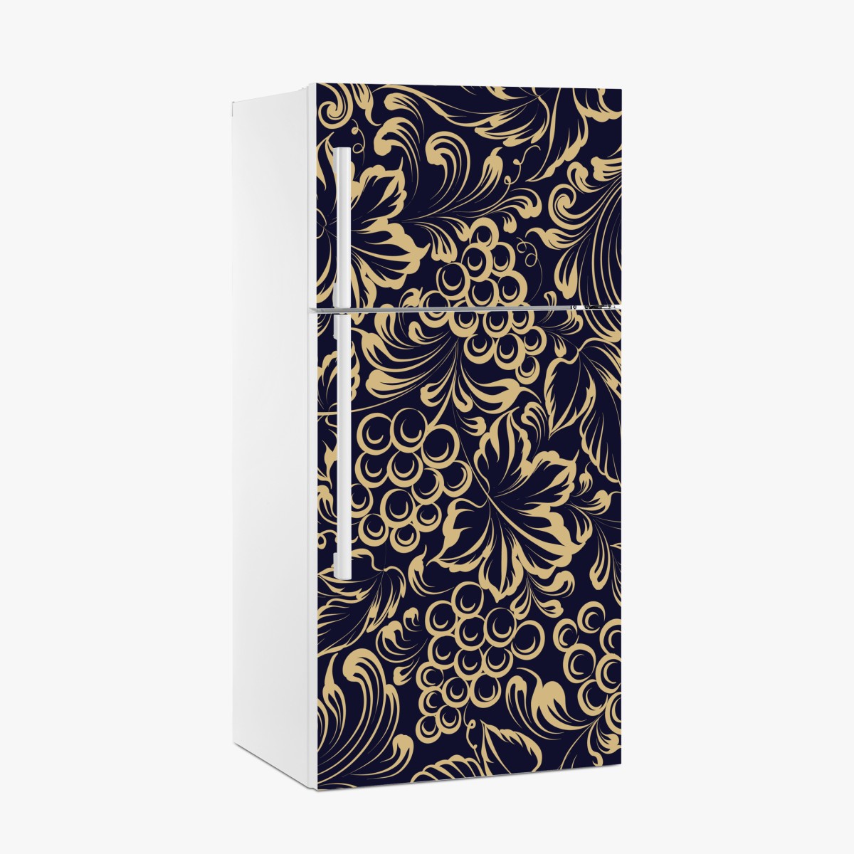 Fridge sticker elegant baroque grape pattern in gold