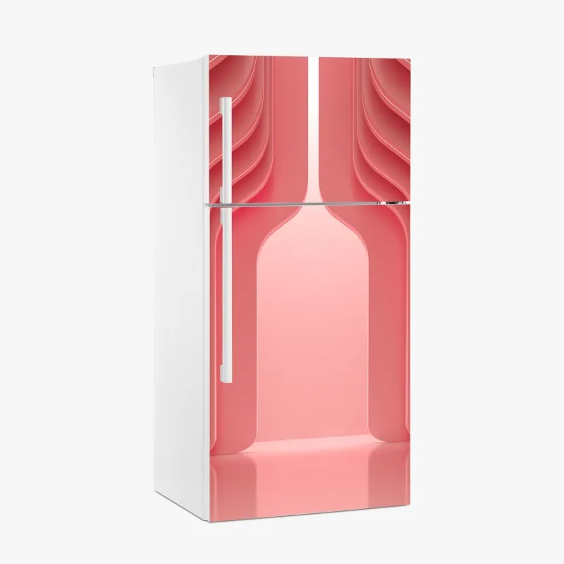 Naklejka na lodówkę nowoczesne luksusowe wnętrze w odcieniach koralowego różu