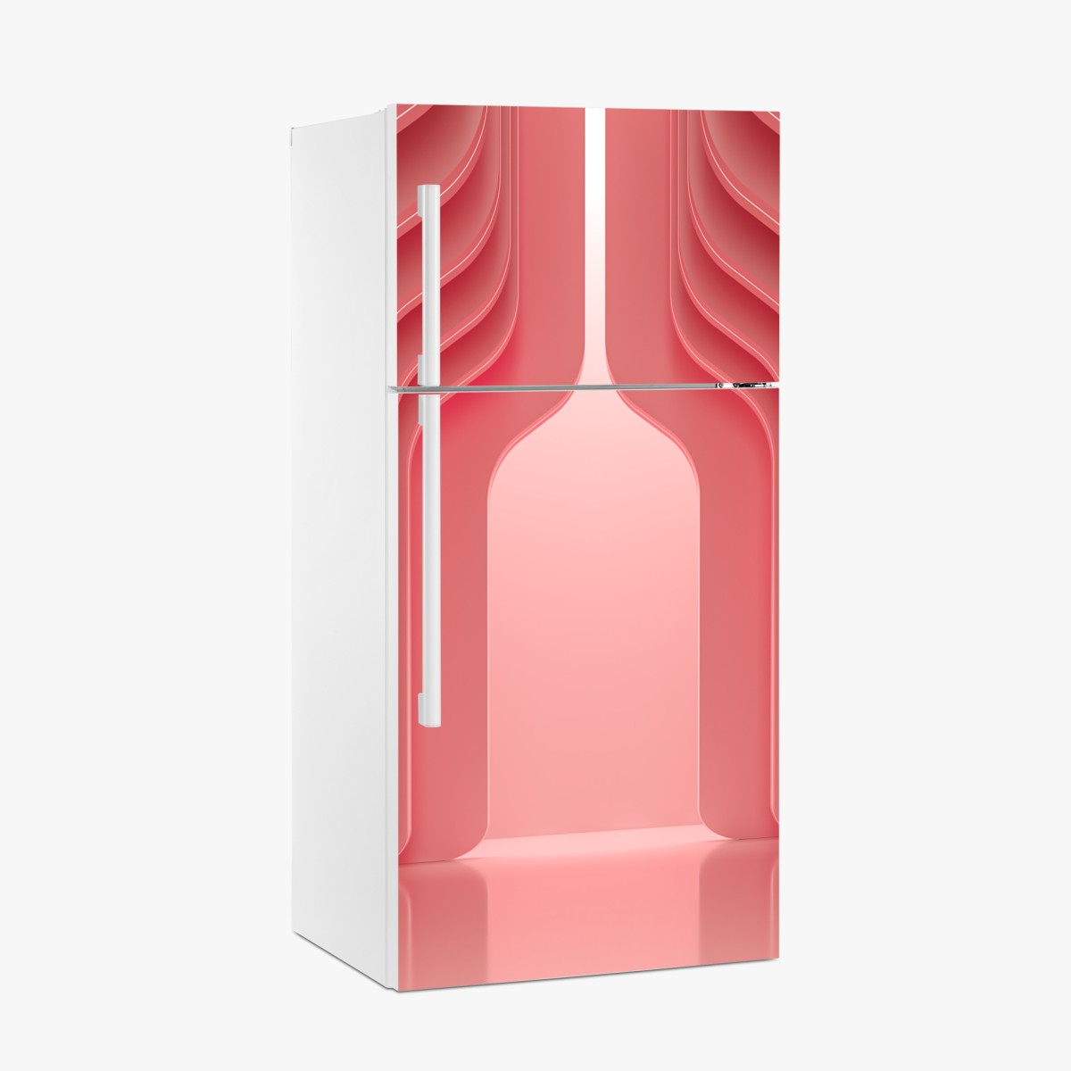 Fridge sticker coral pink curved archway abstract