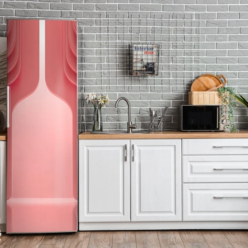 Naklejka na lodówkę nowoczesne luksusowe wnętrze w odcieniach koralowego różu – Wallissimo® Naklejka na lodówkę nowoczesne luksusowe wnętrze w odcieniach koralowego różu – Wallissimo®