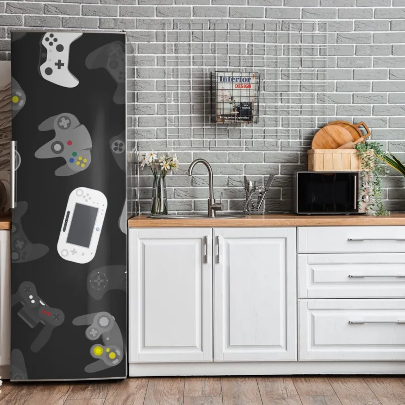 Naklejka na lodówkę czarna faktura marmuru – Wallissimo®