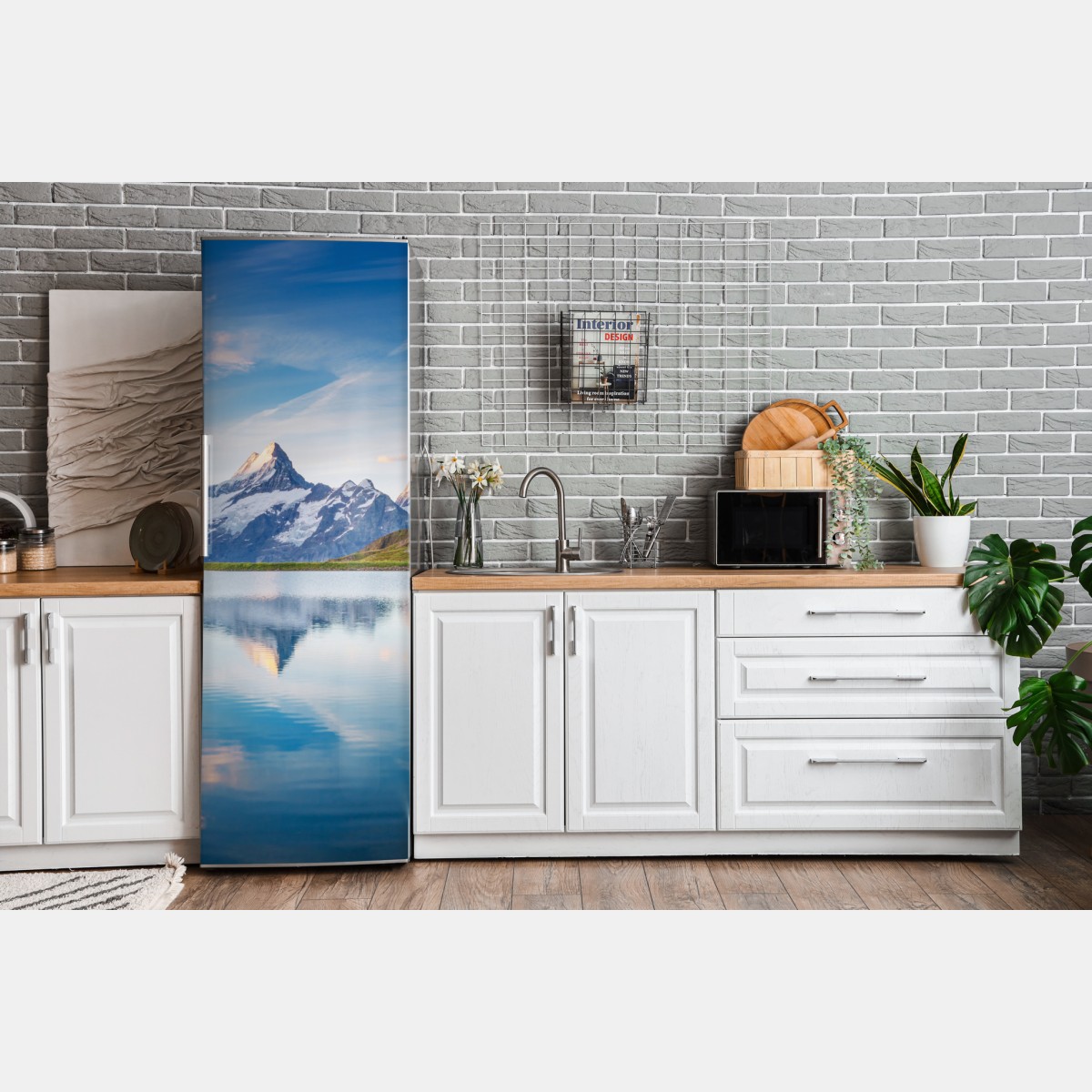 Naklejka na lodówkę majestatyczne odbicie Alp przy Bachalpsee – Wallissimo® Naklejka na lodówkę majestatyczne odbicie Alp przy Bachalpsee – Wallissimo®