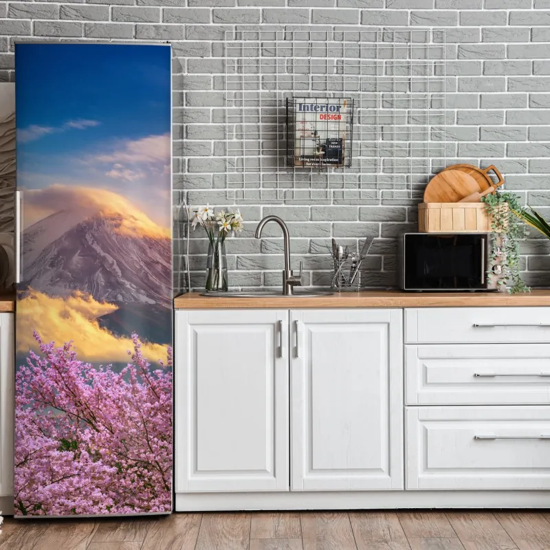 Naklejka na lodówkę delikatny turkusowy wzór liści – Wallissimo®