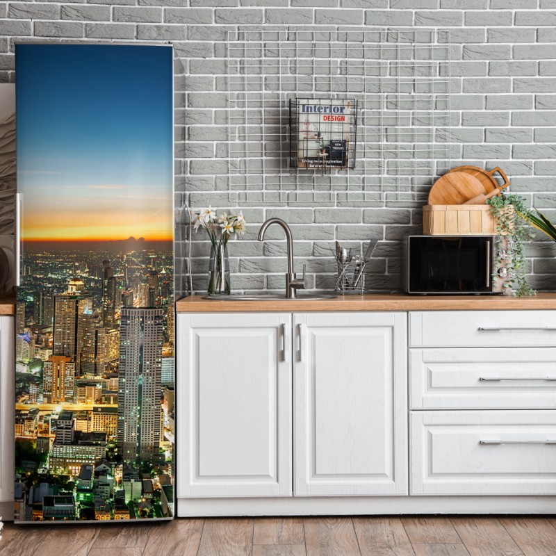 Naklejka na lodówkę jasny żółty wzór w kropki do pokoju – Wallissimo®