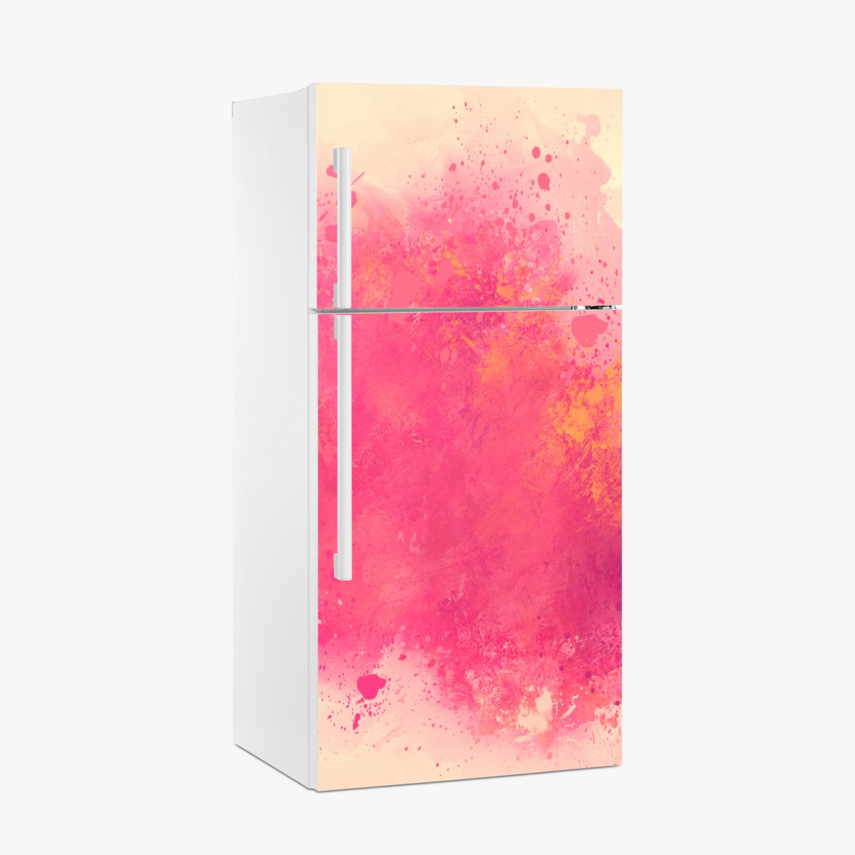 Fridge sticker vibrant pink watercolor splash