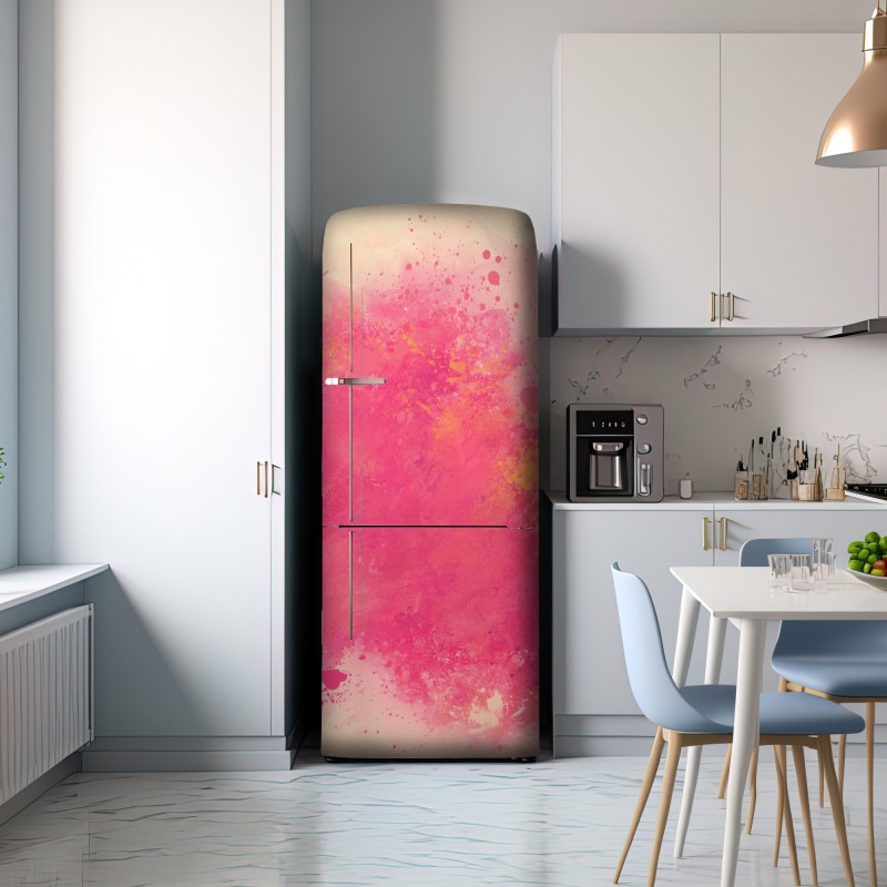 Naklejka na lodówkę żywa różowa akwarelowa plama – Wallissimo® Naklejka na lodówkę żywa różowa akwarelowa plama – Wallissimo®