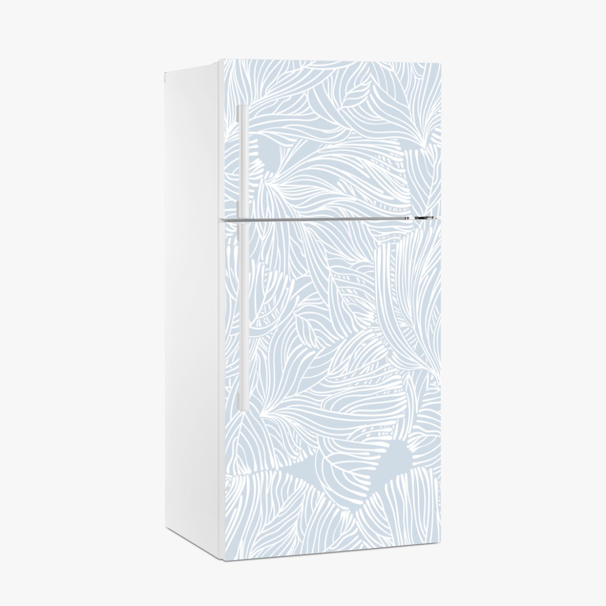 Fridge sticker soft blue botanical pattern