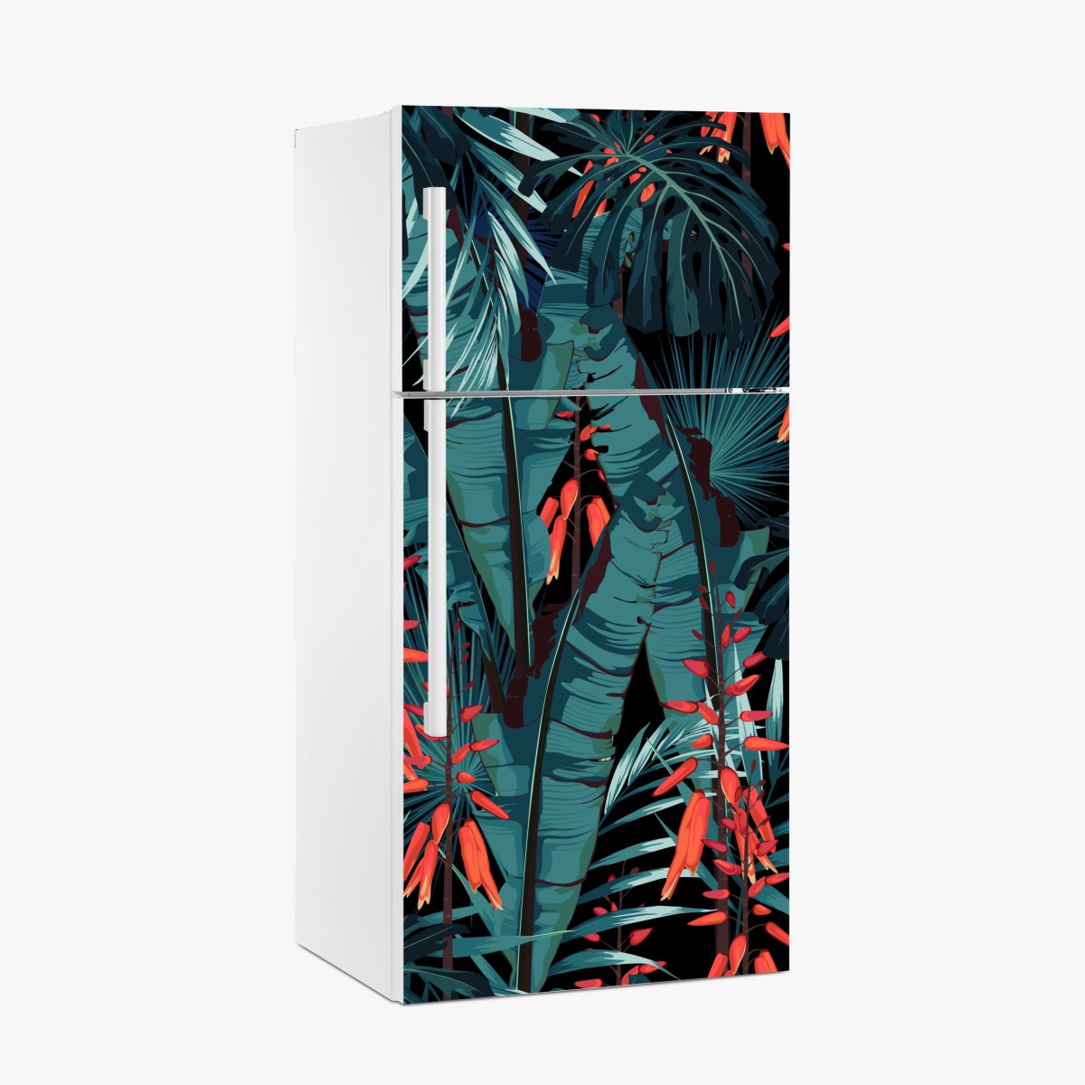 Fridge sticker tropical teal jungle foliage