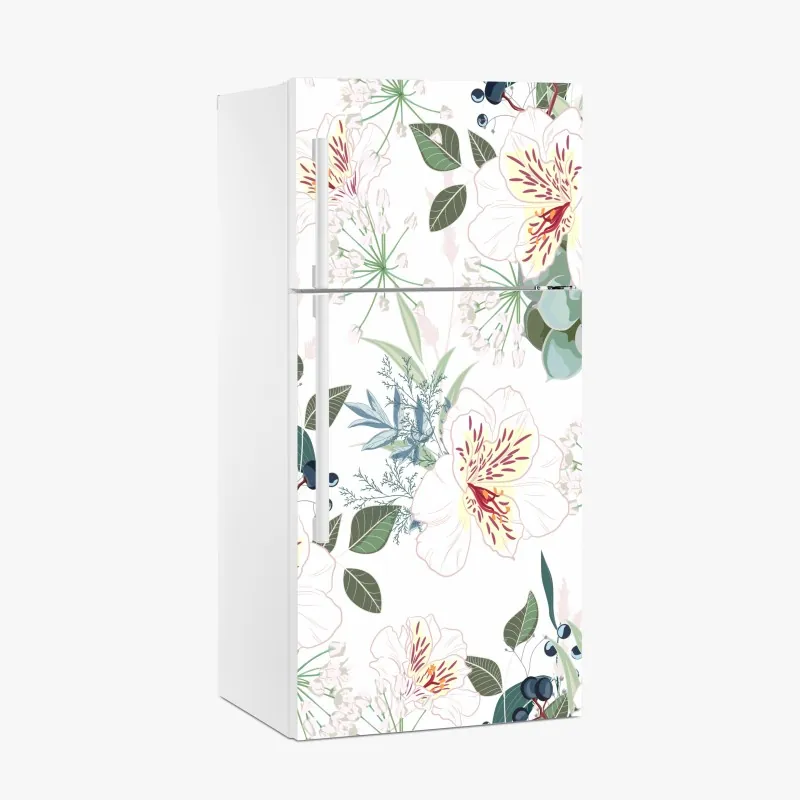 Naklejka na lodówkę elegancki portret w czerwonej sukni – Wallissimo®