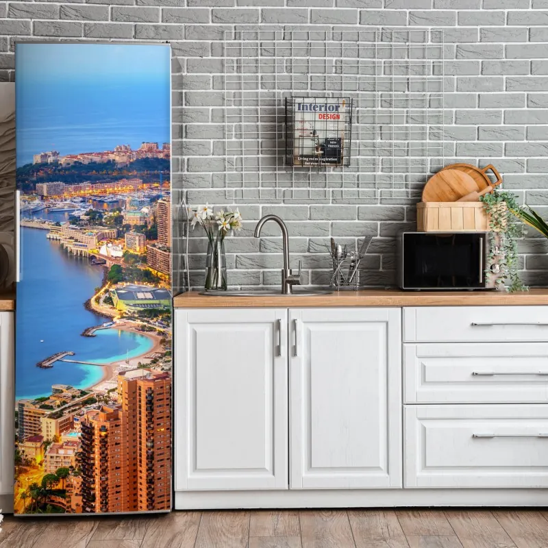 Naklejka na lodówkę delikatny złoty wzór miłorzębu – Wallissimo®