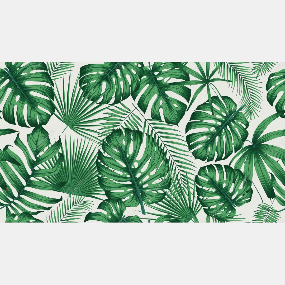 Naklejka na lodówkę tropikalny wzór liści monstery i palm – Wallissimo® Naklejka na lodówkę tropikalny wzór liści monstery i palm – Wallissimo®