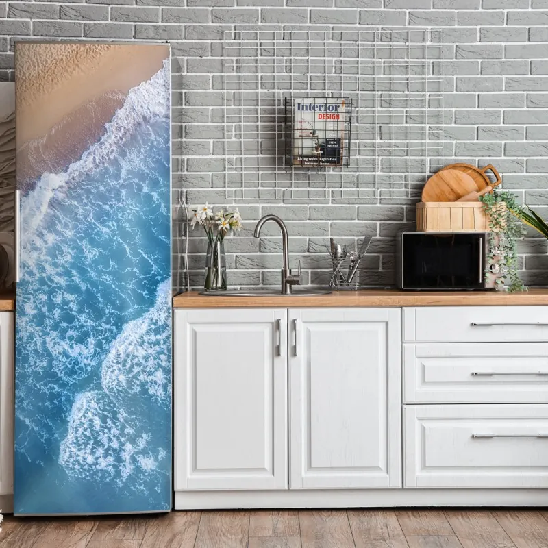 Naklejka na lodówkę delikatna beżowa ilustracja kwiatowa – Wallissimo®