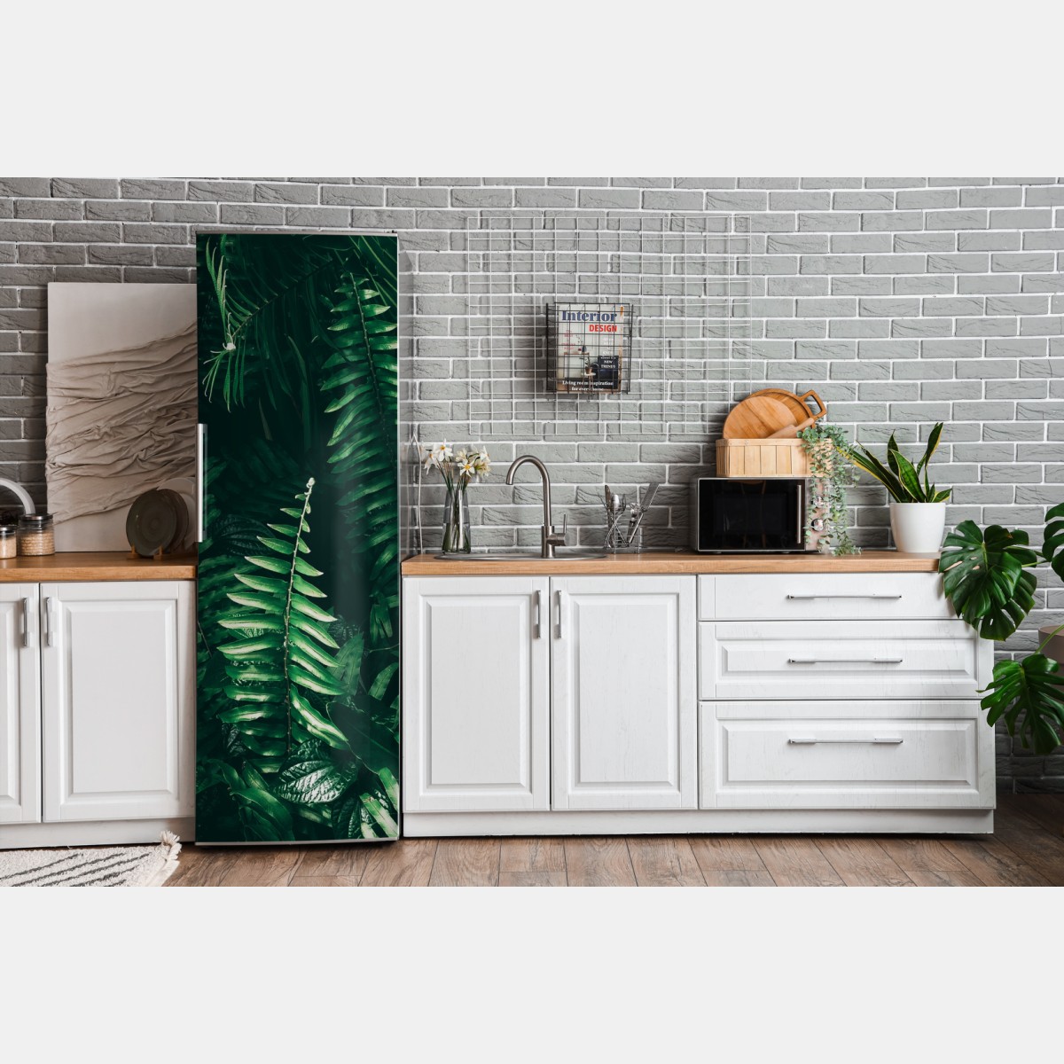 Naklejka na lodówkę bujne tropikalne liście – Wallissimo® Naklejka na lodówkę bujne tropikalne liście – Wallissimo®