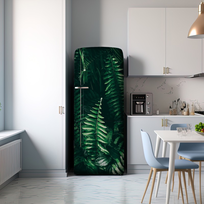 Naklejka na lodówkę bujne tropikalne liście – Wallissimo® Naklejka na lodówkę bujne tropikalne liście – Wallissimo®