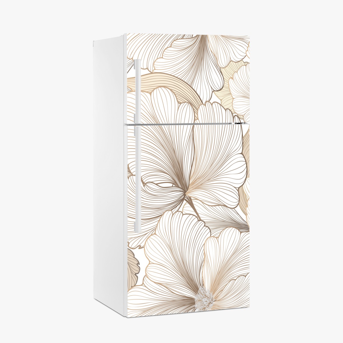 Fridge sticker delicate beige floral illustration