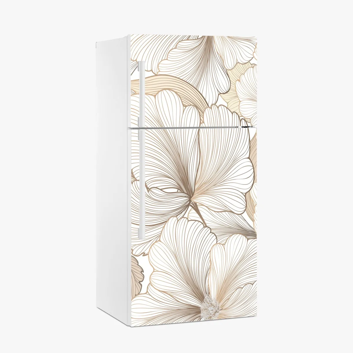 Naklejka na lodówkę delikatna beżowa ilustracja kwiatowa – Wallissimo® Naklejka na lodówkę delikatna beżowa ilustracja kwiatowa – Wallissimo®