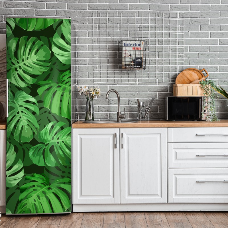 Naklejka na lodówkę elegancki szary wzór damasceński – Wallissimo®