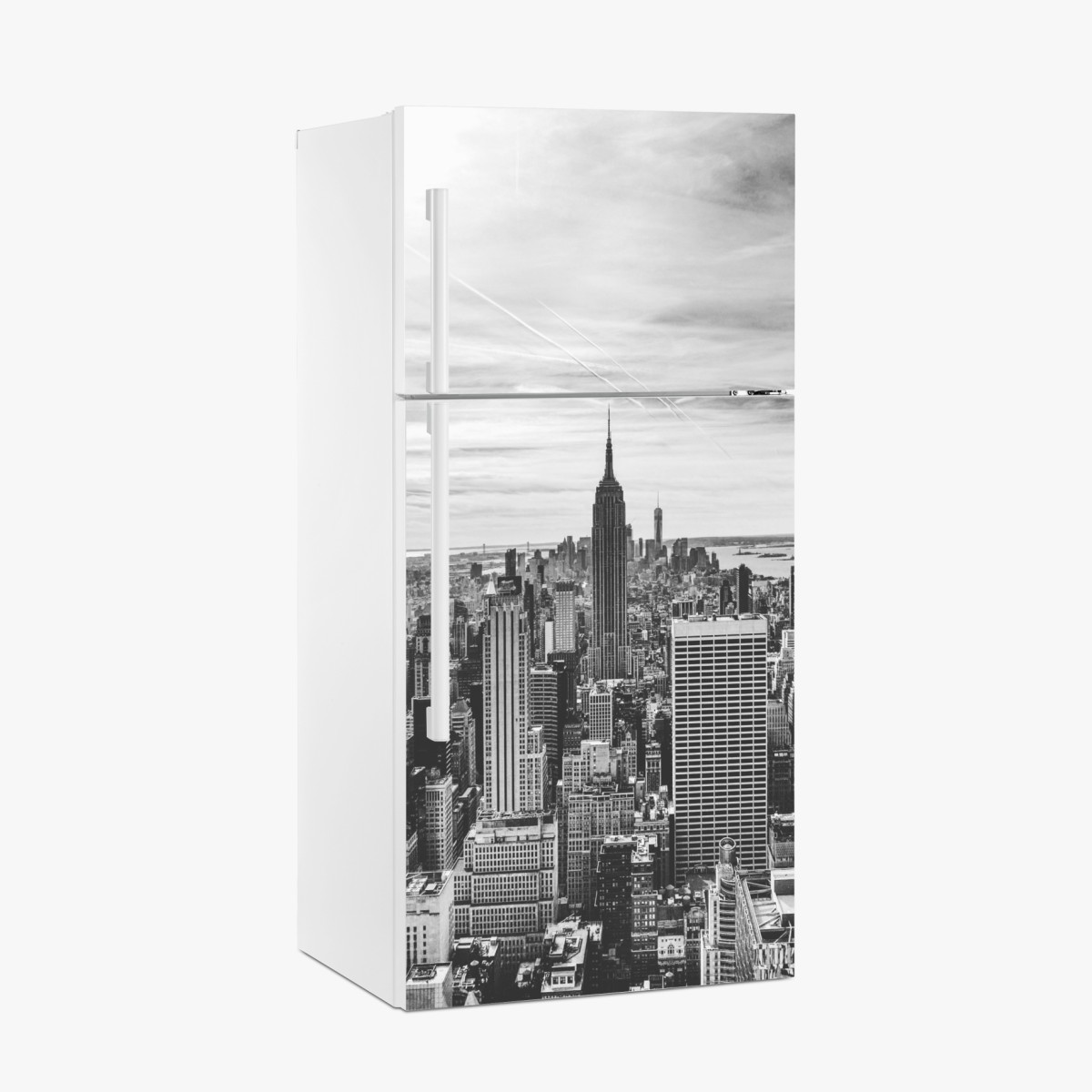 Fridge sticker New York skyline in grayscale