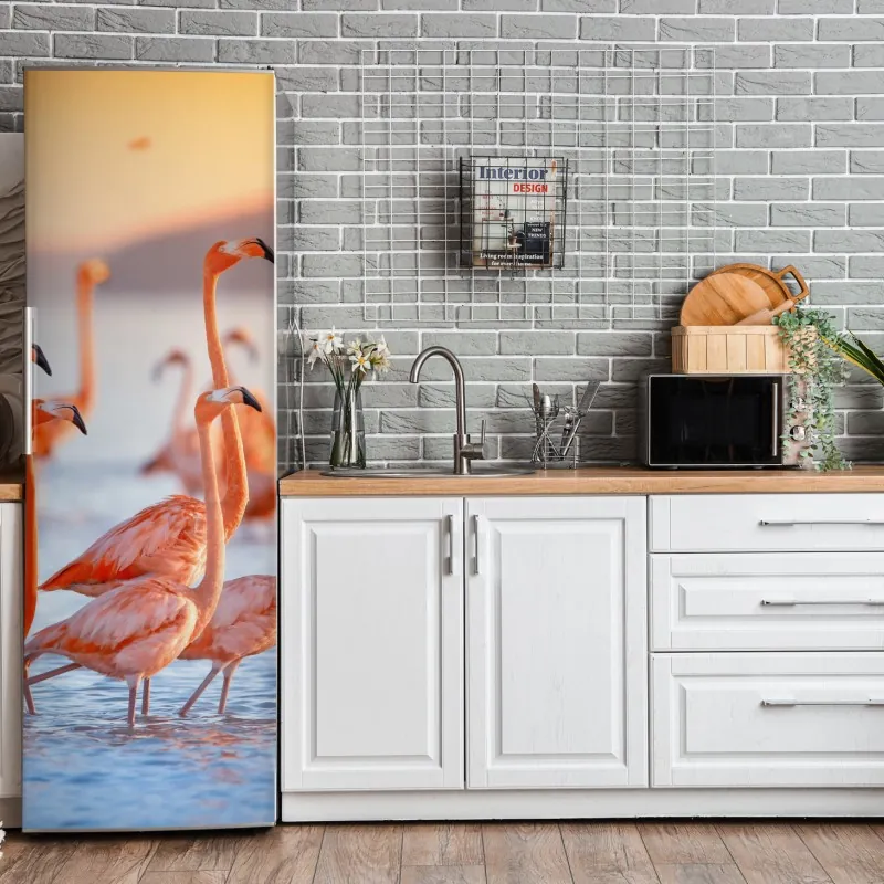 Naklejka na lodówkę dramatyczne czarno-białe molo prowadzące w burzliwe morze – Wallissimo®