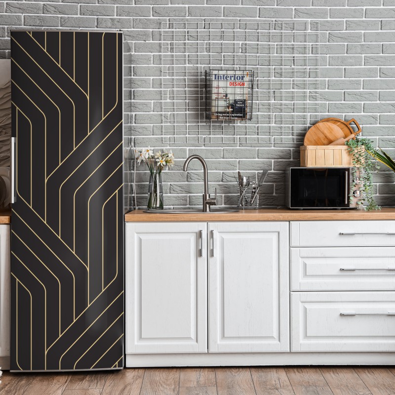 Naklejka na lodówkę biała tekstura marmuru z szarymi żyłkami – Wallissimo®