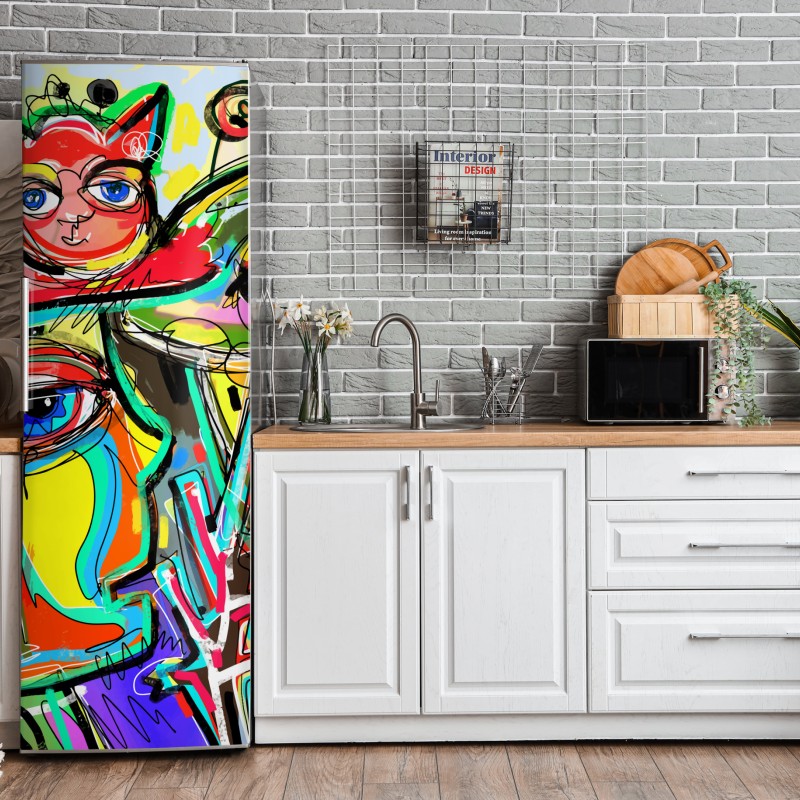 Naklejka na lodówkę biała tekstura marmuru z szarymi żyłkami – Wallissimo®