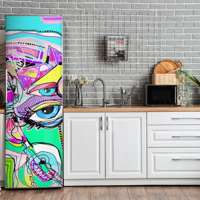 Naklejka na lodówkę panorama Nowego Jorku w monochromie – Wallissimo®