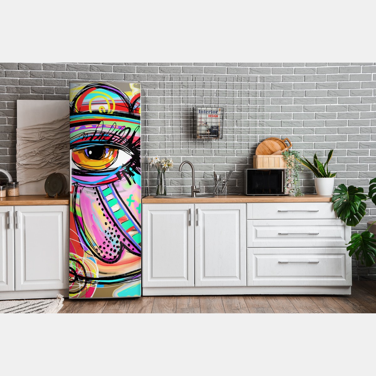 Naklejka na lodówkę żywe abstrakcyjne oko w stylu pop art – Wallissimo® Naklejka na lodówkę żywe abstrakcyjne oko w stylu pop art – Wallissimo®