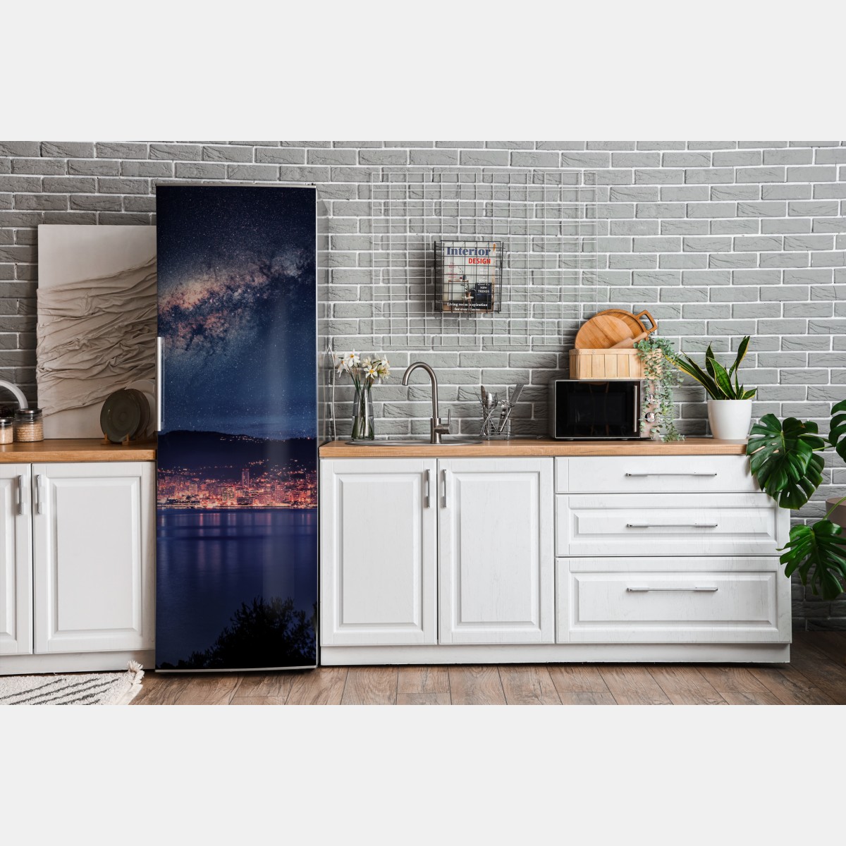 Naklejka na lodówkę nocna zatoka pod rozgwieżdżonym niebem – Wallissimo® Naklejka na lodówkę nocna zatoka pod rozgwieżdżonym niebem – Wallissimo®