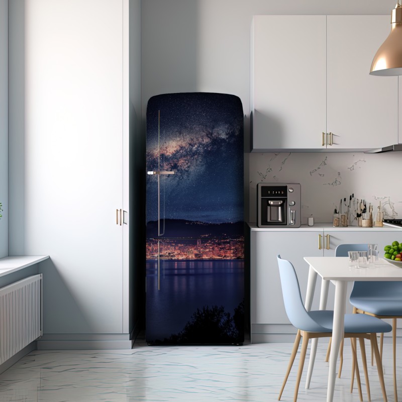 Naklejka na lodówkę nocna zatoka pod rozgwieżdżonym niebem – Wallissimo® Naklejka na lodówkę nocna zatoka pod rozgwieżdżonym niebem – Wallissimo®