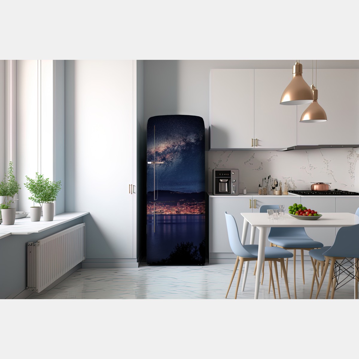 Naklejka na lodówkę nocna zatoka pod rozgwieżdżonym niebem – Wallissimo® Naklejka na lodówkę nocna zatoka pod rozgwieżdżonym niebem – Wallissimo®