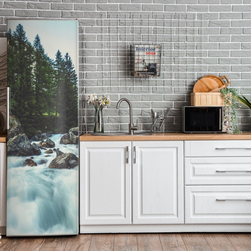 Naklejka na lodówkę nieskończona ściana czerwonych róż – Wallissimo®