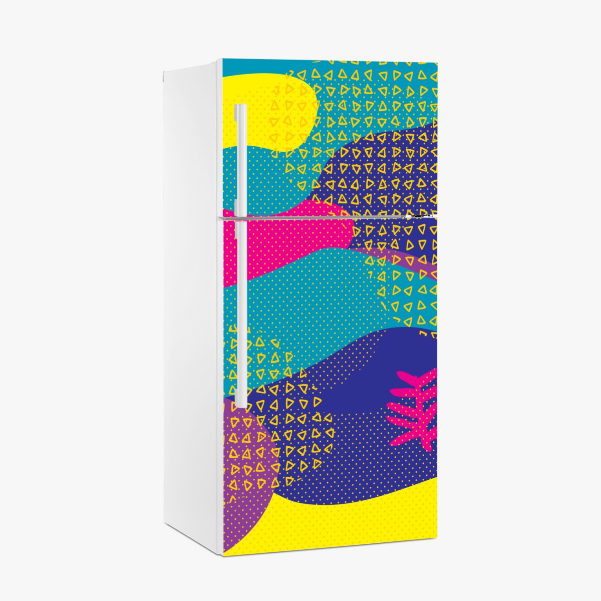 Fridge sticker vibrant abstract tropical pattern