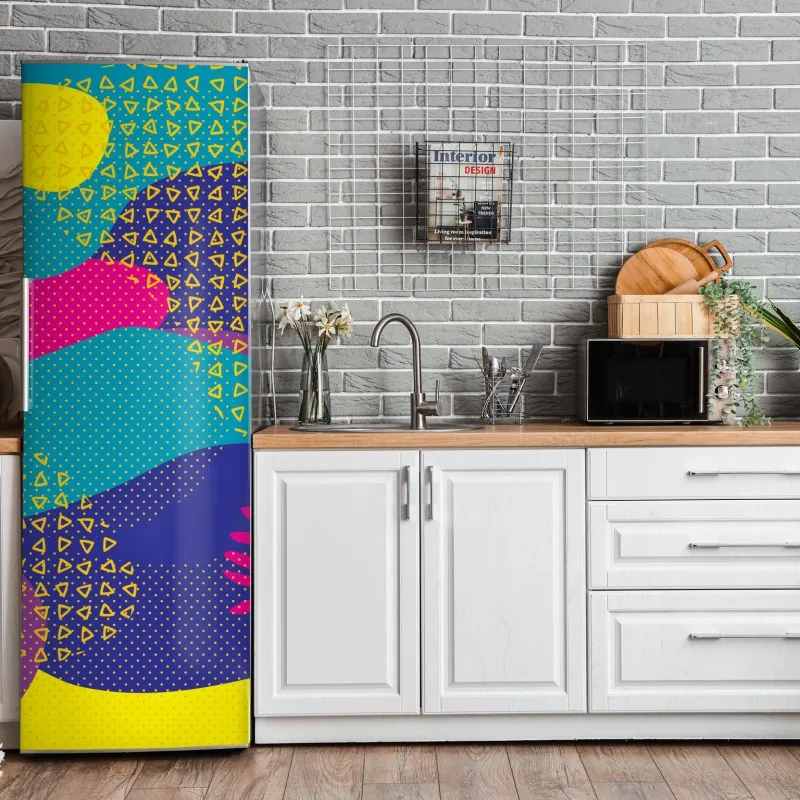 Naklejka na lodówkę złoty wzór art deco – Wallissimo®