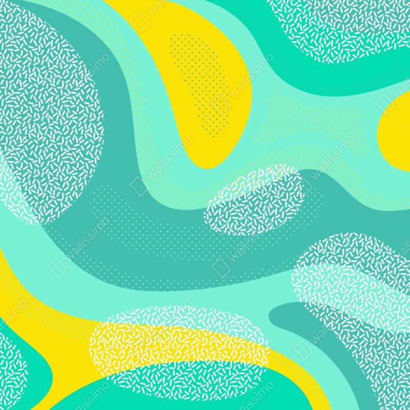 Naklejka na lodówkę turkusowo-żółty abstrakcyjny wzór – Wallissimo® Naklejka na lodówkę turkusowo-żółty abstrakcyjny wzór – Wallissimo®