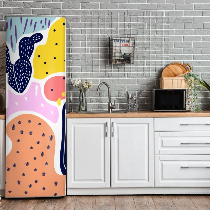 Naklejka na lodówkę zabawny abstrakcyjny wzór roślinny