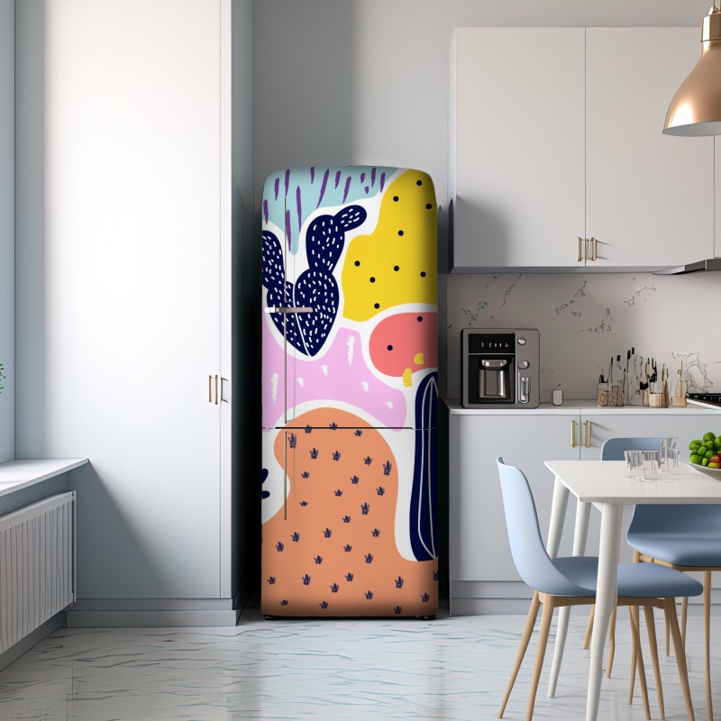 Naklejka na lodówkę zabawny abstrakcyjny wzór roślinny – Wallissimo® Naklejka na lodówkę zabawny abstrakcyjny wzór roślinny – Wallissimo®