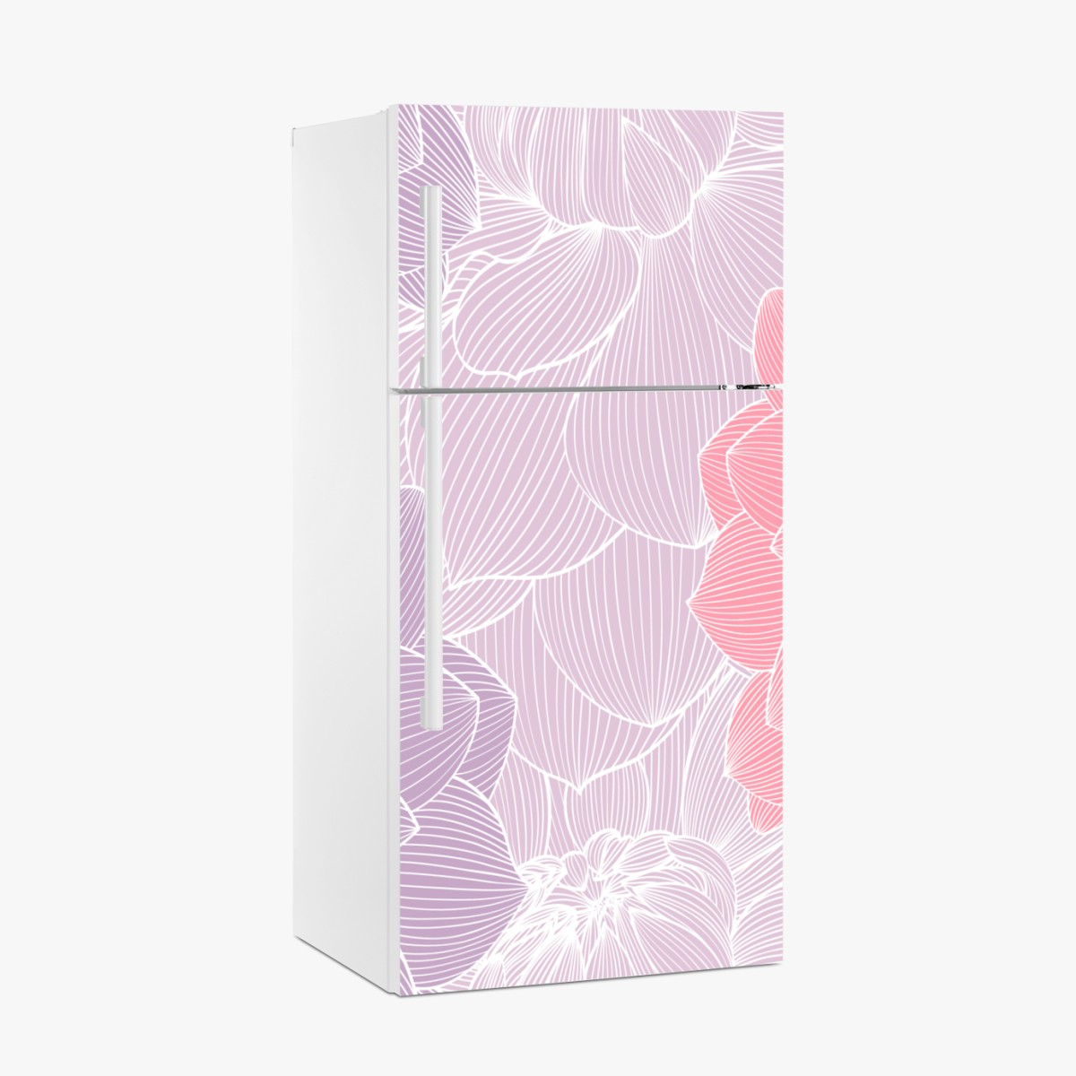 Fridge sticker soft pastel floral bloom pattern