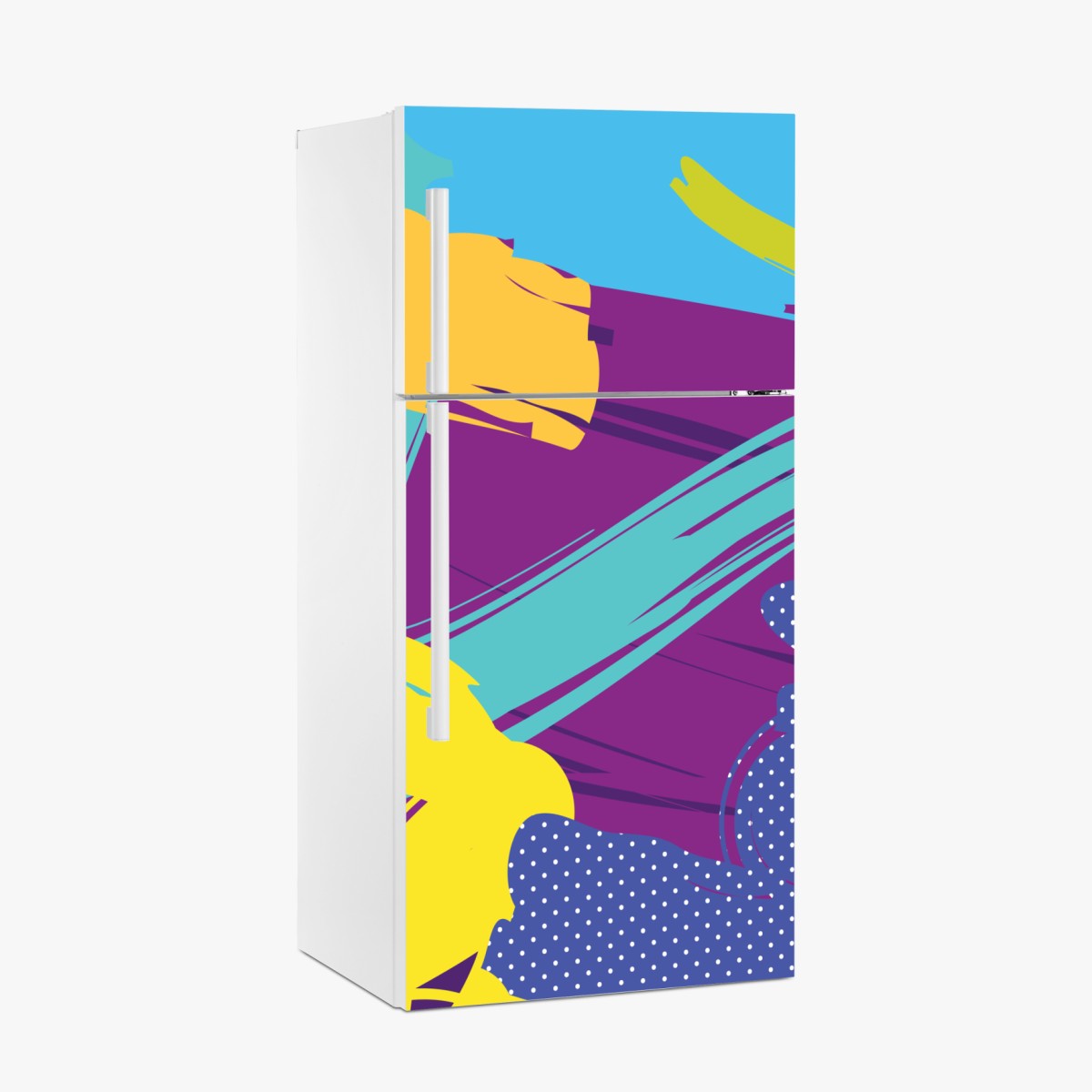 Fridge sticker vibrant abstract pop-art composition