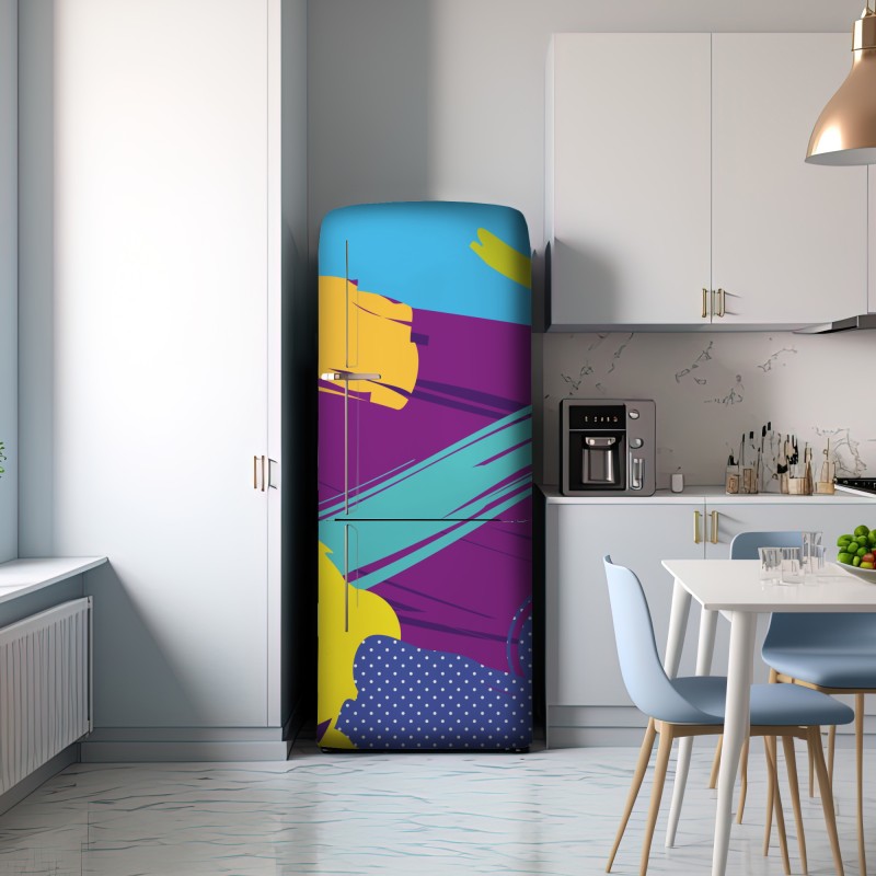 Naklejka na lodówkę żywa abstrakcyjna kompozycja pop-art – Wallissimo® Naklejka na lodówkę żywa abstrakcyjna kompozycja pop-art – Wallissimo®