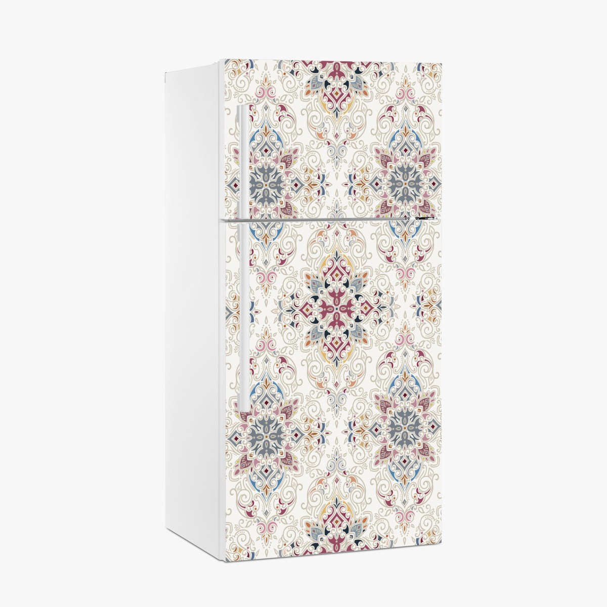 Fridge sticker ornate vintage damask pattern
