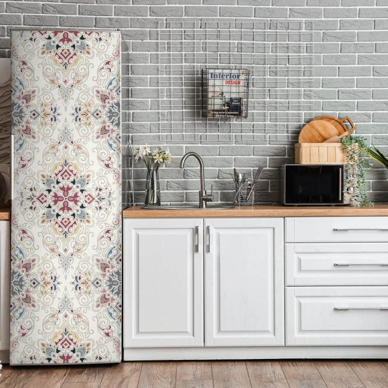 Naklejka na lodówkę koi, lilie wodne i ważki na błękitnym stawie – Wallissimo®