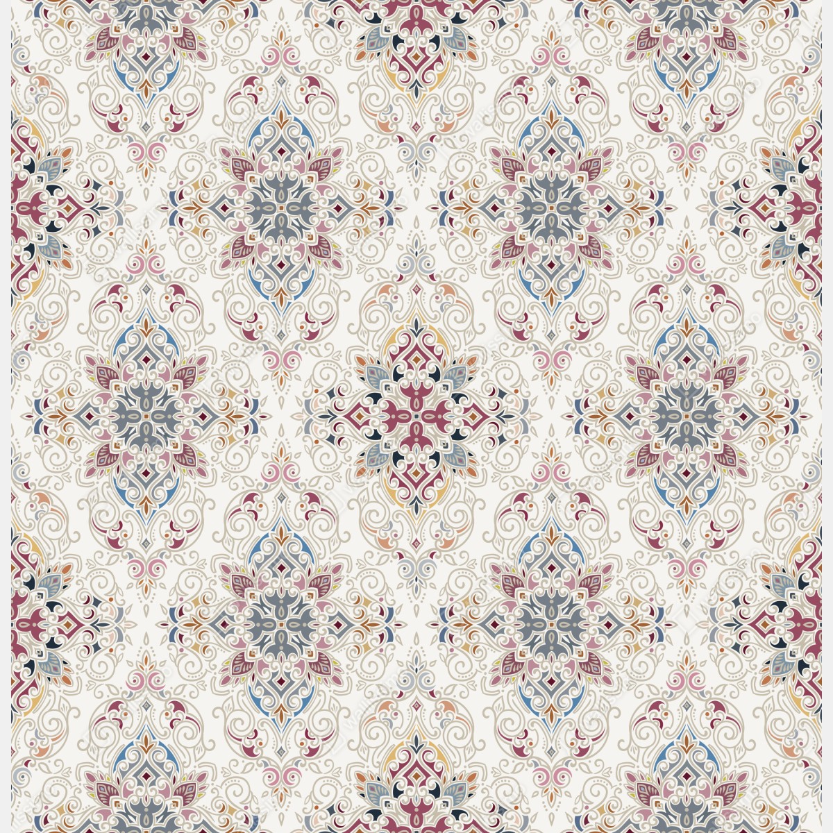 Naklejka na lodówkę ozdobny wzór damaskowy w stylu vintage – Wallissimo® Naklejka na lodówkę ozdobny wzór damaskowy w stylu vintage – Wallissimo®