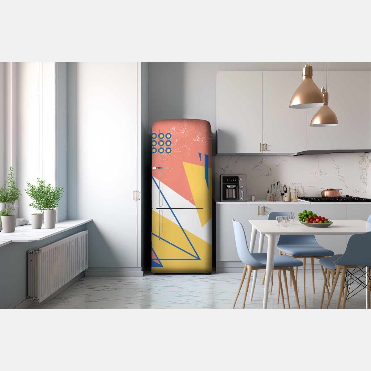 Naklejka na lodówkę pastelowa kompozycja geometryczna – Wallissimo® Naklejka na lodówkę pastelowa kompozycja geometryczna – Wallissimo®