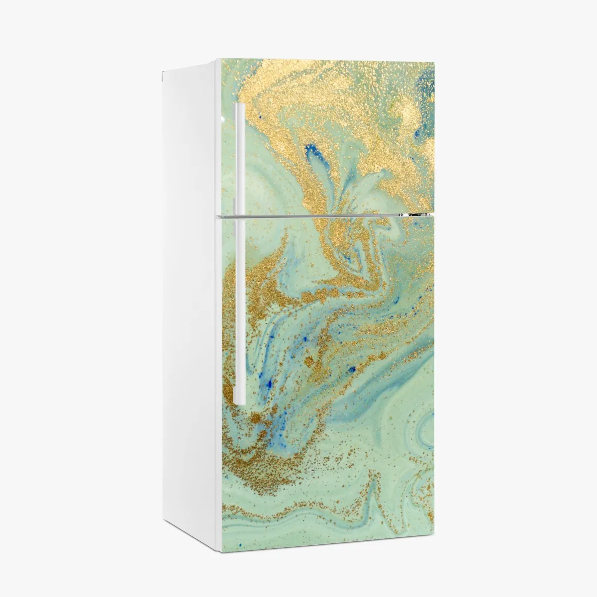 Naklejka na lodówkę turkusowy marmur ze złotymi żyłkami – Wallissimo® Naklejka na lodówkę turkusowy marmur ze złotymi żyłkami – Wallissimo®