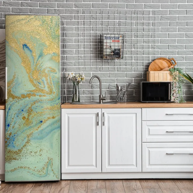 Naklejka na lodówkę tropikalny botaniczny wzór kwiatowy – Wallissimo®