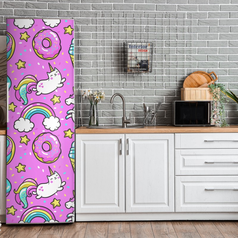 Naklejka na lodówkę wzór tropikalnych liści monstery – Wallissimo®